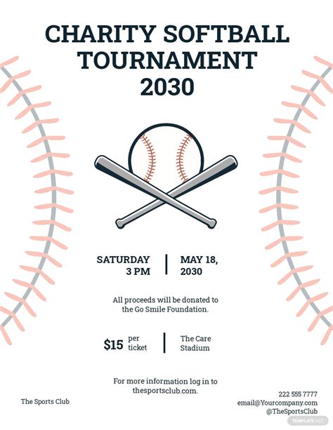 baseball fundraiser flyer template