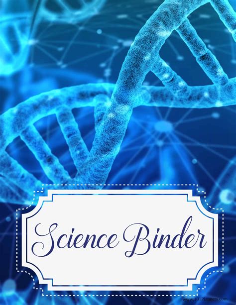 science binder cover customize  print  home