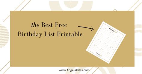 birthday list printable angela giles