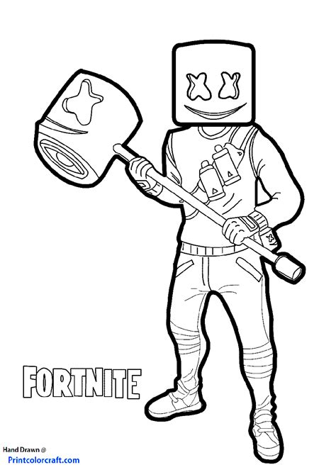 fortnite coloring pages marshmallow  wallpapers hd