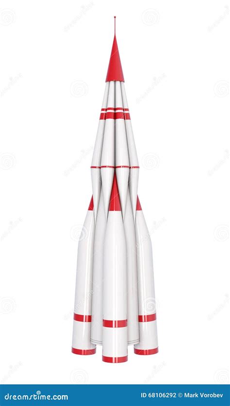 rocket isolated  white background  rendering stock illustration