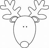 Reindeer Head Clipart Outline Face Clip Christmas Template Coloring Deer Drawing Antlers Rudolph Cartoon Printable Eyes Pages Cliparts Easy Transparent sketch template
