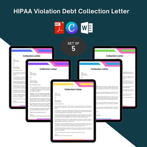 hipaa violation debt collection letter sample   word