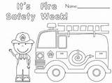 Fire Safety Week Coloring Preschool Prevention Color Book Pages Sheets Kids School Community Helpers Truck Fun Crafts Printables Preschoolers Activities sketch template