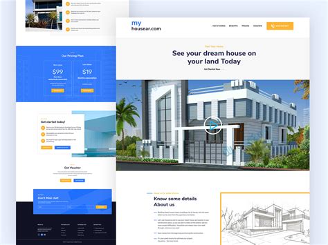 real estate landing page web ui design uplabs