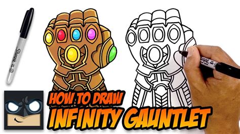draw infinity gauntlet  avengers step  step youtube
