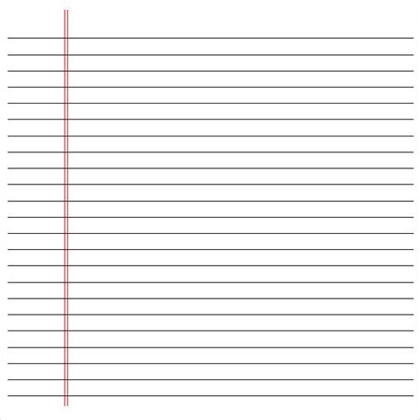 sample notebook paper templates