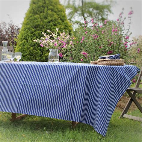 blue striped cotton tablecloth  lucy green designs notonthehighstreetcom