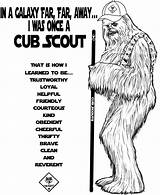 Scout Cub Chewbacca Scouts Banquet Akela Trustworthy Cubs Courteous Sith Obedient Actividad Cubil Lords Placemats sketch template