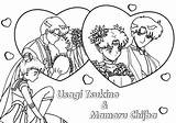 Coloring Usagi Mamoru Sailor Moon Chiba Tsukino Size Luna Color Print sketch template