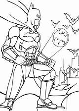 Batman Coloring Signal Pages Printable Bat Far Away sketch template