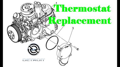 replacing  thermostat   detroit dd engine youtube