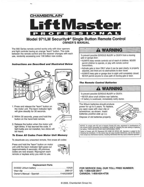 liftmaster garage door manual