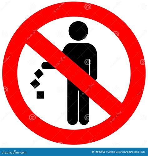 littering sign royalty  stock photo image