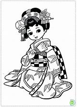 Coloring Pages Japanese Girls Blossom Cherry Girl Dinokids Colouring Drawing Japan Geisha Printable Dolls Getcolorings Print Getdrawings Ages Adult Coloringpages sketch template