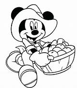 Coloring Disney Mickey Pages Thanksgiving Mouse Printable Fall Cartoon Characters 52ed Apples Brings Minnie Color Para Kids Giving Thanks Imprimir sketch template