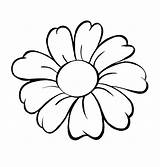 Flower Coloring Outlines Daisy Outline Clipart Printable Pages Jpeg sketch template
