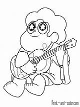 Universe Coloring Steven Pages Print Color Guitar Printable Ukelele Music Playing Book Template Kids Popular sketch template
