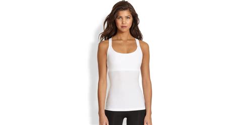 lyst spanx strappy go lucky racerback tank top in white