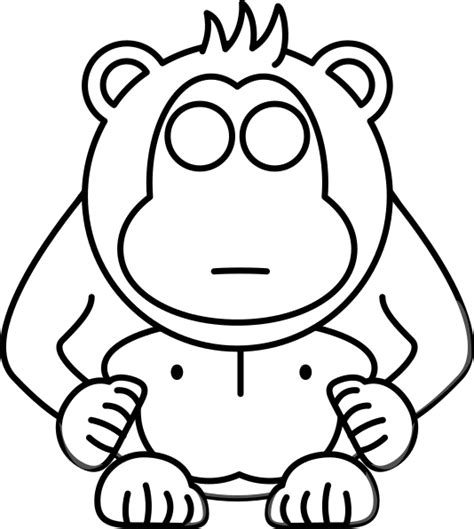 ape coloring page clip art  clkercom vector clip art