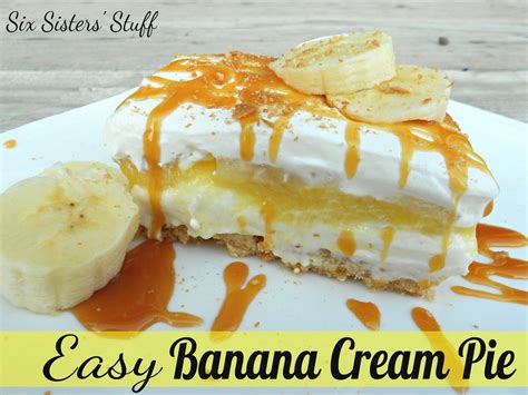 easy banana cream pie with nilla wafer crust six