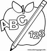 Abc Coloring Pages School Apple Back 123 Blocks Pencil Printable Drawing Alphabet Kindergarten Colouring Kids Color Preschool Worksheets Books Discover sketch template