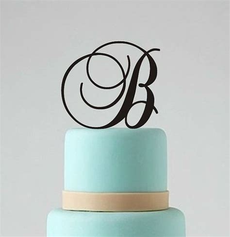 Monogram Wedding Cake Topper Custom Personalized Cake Topper 5