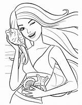 Barbie Coloring Pages Print Girls sketch template