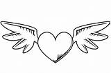 Heart Wings Coloring Pages Printable Color Print St sketch template