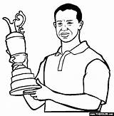 Tiger Woods Coloring Pages Clipart People Face Famous Clipground Cliparts sketch template
