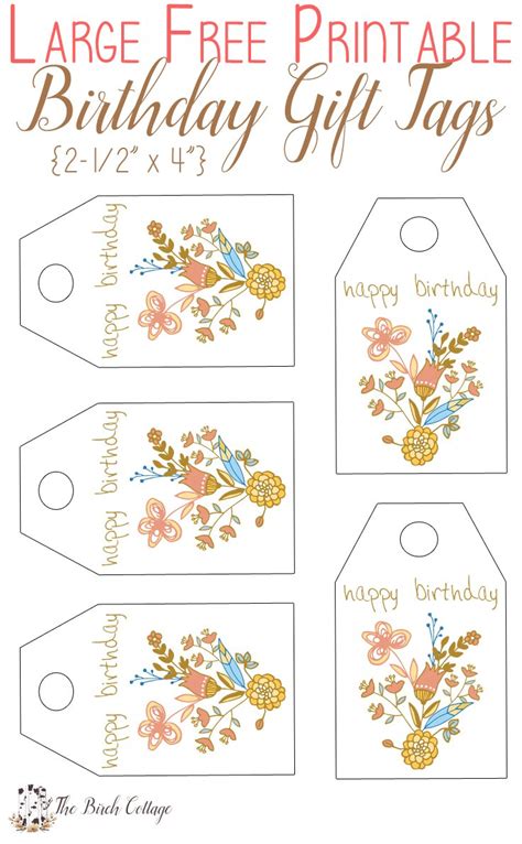 printable birthday gift tags     birch cottage