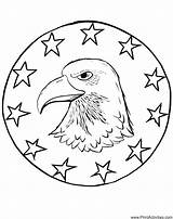 Coloring Pages Eagle July Fourth Patriotic Stars Color Printable Print Kids Library Clipart Clip Popular Coloringhome sketch template