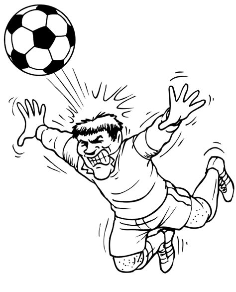soccer coloring page  player diving  ball