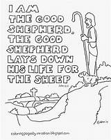 Shepherd Coloring Good Pages Am Bible Kids Printable Lord Verse Parable Sheets Jesus Colouring Sheet Color Sheep Light Sunday John sketch template