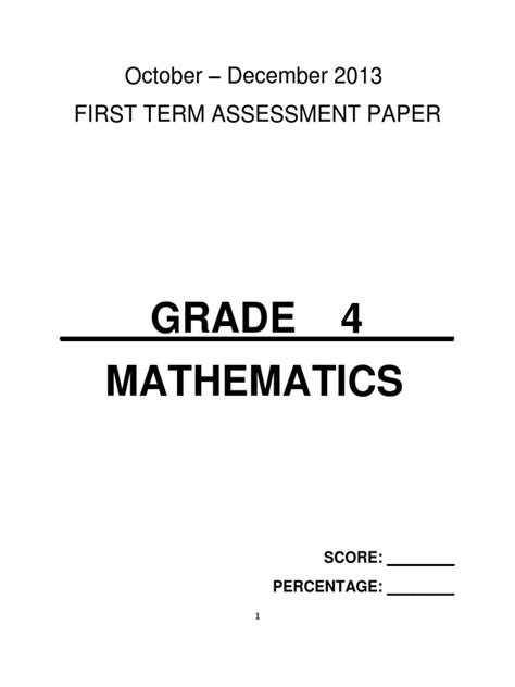 grade maths paper teaching mathematics