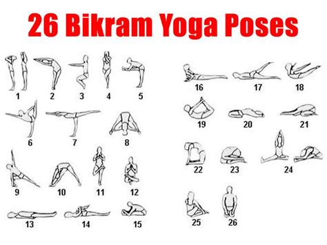 printable chart  pose  bikram yoga bikram yoga poses