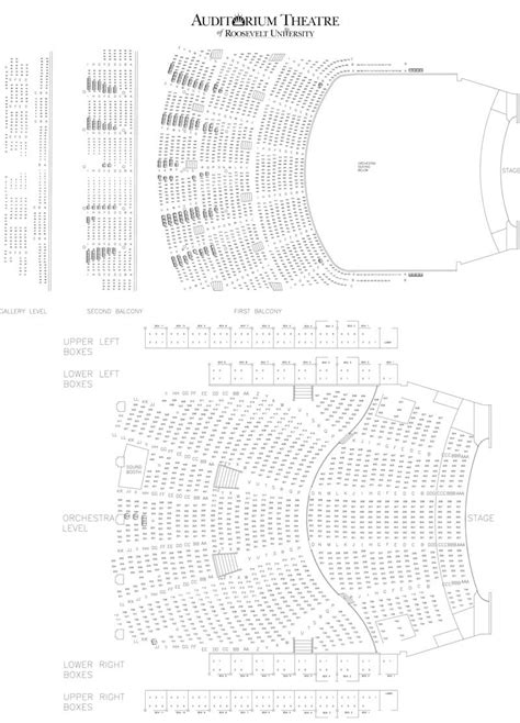 auditorium theatre seating chart theatre  chicago