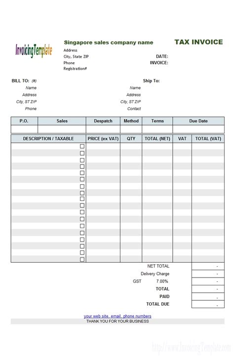 tax invoice template nz invoice template ideas