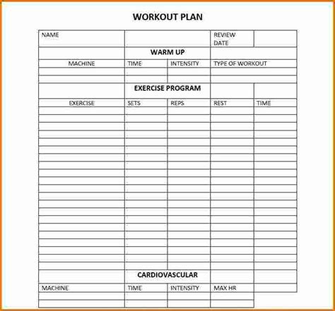 workout calendar template word personalized workout plan workout