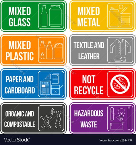 color separated waste labels royalty  vector image
