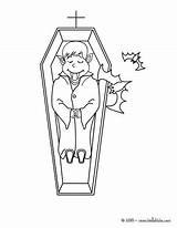 Coffin Sleeping Halloween Dracula Vampire Coloring Pages Kawaii Template Color Print sketch template