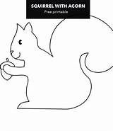 Squirrel Acorn Coloringpage sketch template