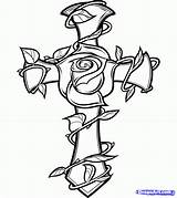 Cross Hands Praying Drawing Crosses Roses Drawings Getdrawings sketch template