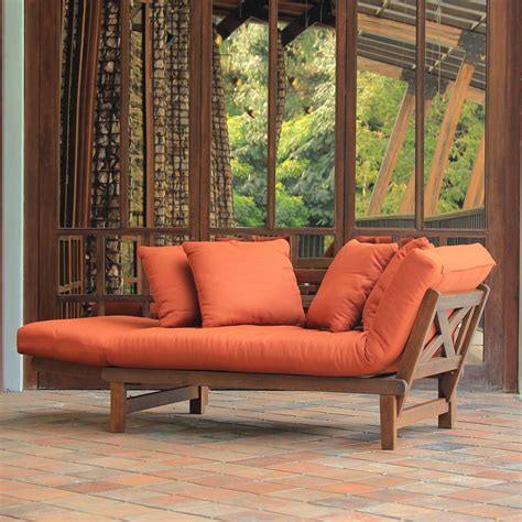 westlake outdoor convertible sofa daybed natural brownbrick cushion walmartcom walmartcom