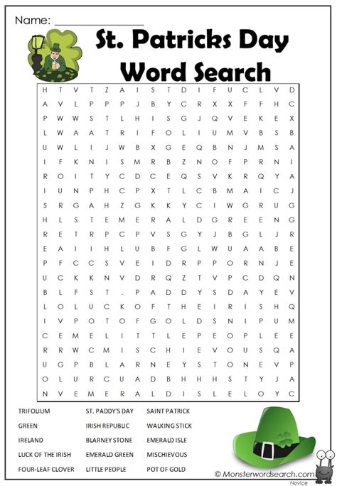 st patricks day word search st patricks day words making words
