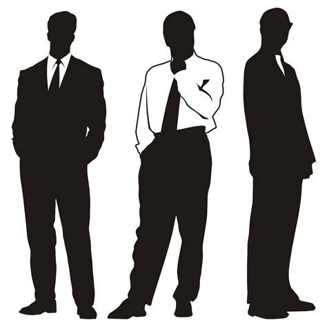 vector    silhouettes  businessmen