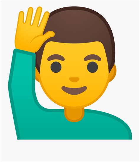 man raising hand icon hand  emoji  transparent clipart