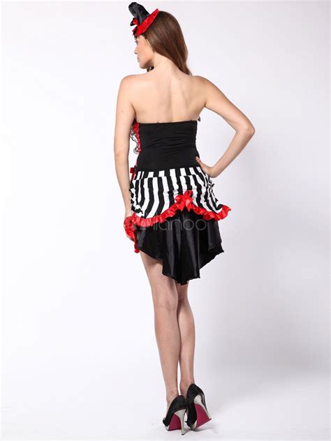 women s halloween costume black demon color block striped mini skirt
