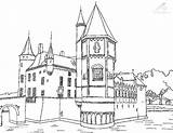 Neuschwanstein Coloring Castle 617px 44kb sketch template
