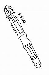 Screwdriver Sonic Doctor Who Drawing Coloring Pages Sketch Drawings Template Torx Colouring Paintingvalley sketch template